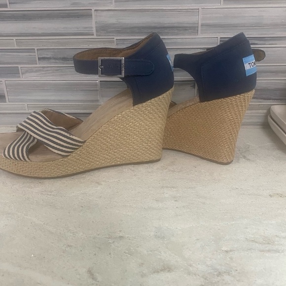 Toms Espadrilles Wedges Adjustable Straps women's 7.5 - Picture 3 of 6